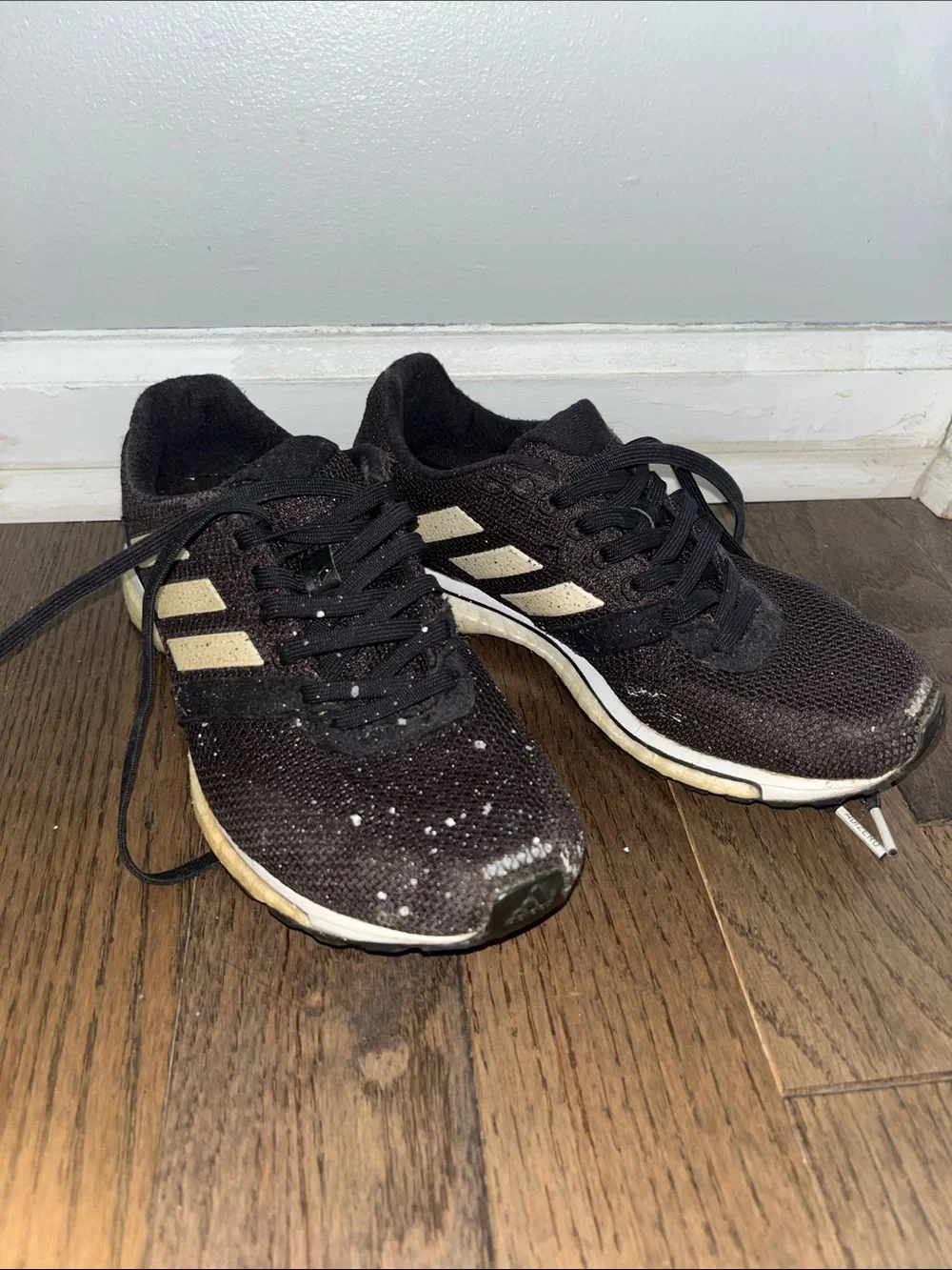 adidas Black Sneakers with Cream Stripes